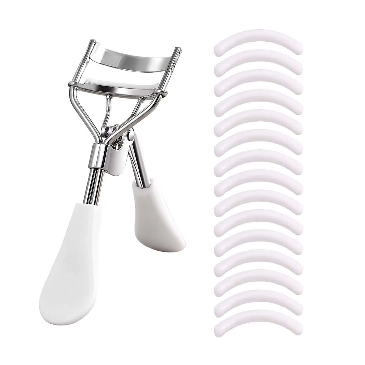 Recourbe-cils manuel SoftLift finition or rose avec poignées ergonomiques et 15 coussinets en silicone